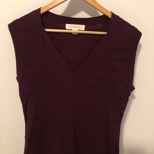 Ribbed+Knit+Burgundy+BodyCon+Mini